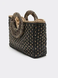Sac en paille à deux tons