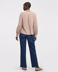 Long-Sleeve Blouse with Cascading Ruffles