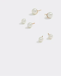 Pearl Earrings - 3 Pairs