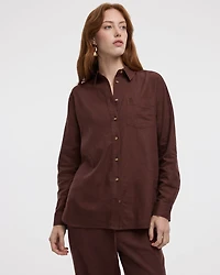Long-Sleeve Linen-Blend Shirt