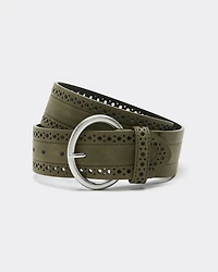 Ceinture à détails perforés en faux cuir