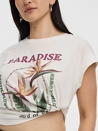 T-shirt à manches très courtes et col rond