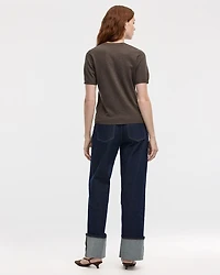 Short-Sleeve Buttoned-Down Cardigan