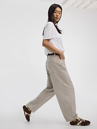 Jeans taille haute à jambe ballon