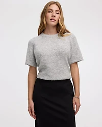 Pull ample à manches aux coudes et col rond