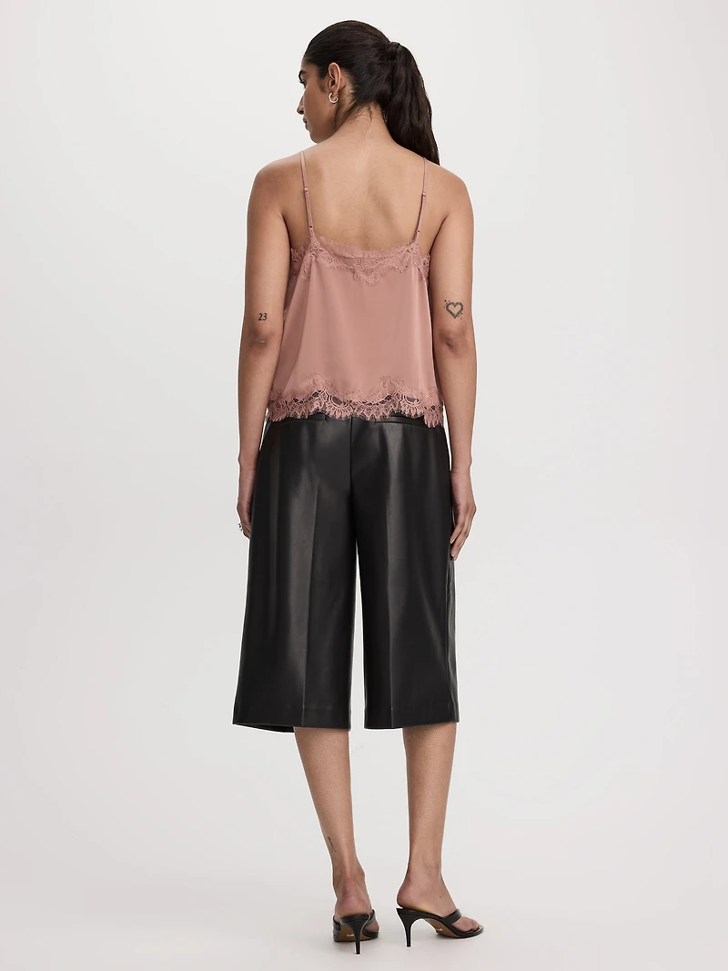 V-Neck Cami with Lace Trim