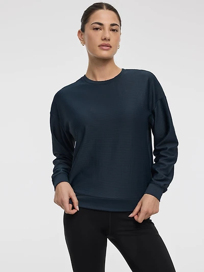 Crew-Neck Sweatshirt with Side Zippers - Hyba