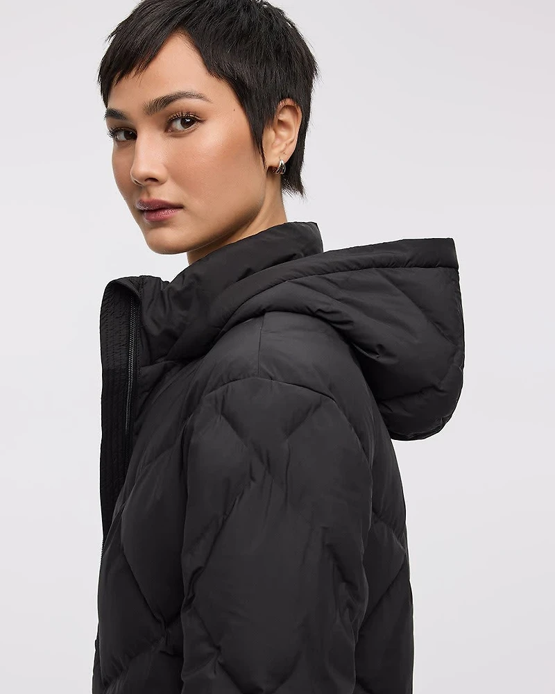 Long Hooded Puffer Jacket