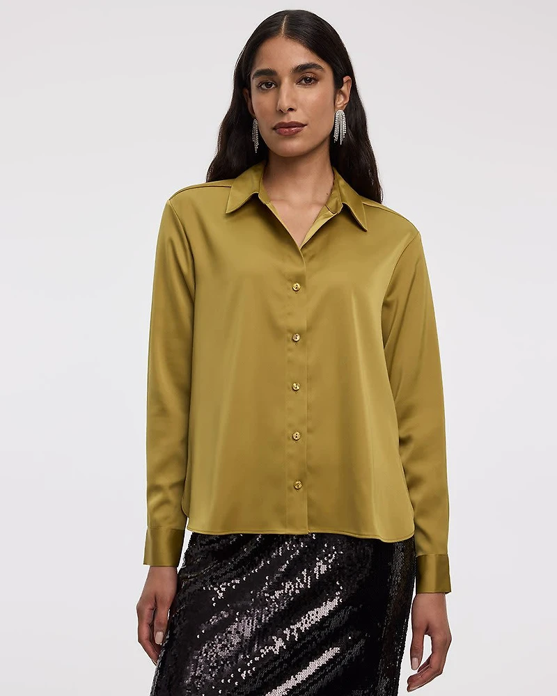 Satin Long-Sleeve Shirt