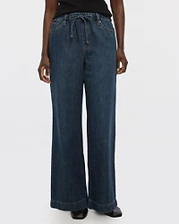 Wide-Leg Mid-Rise Jean with Drawstring