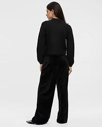 Long-Sleeve Mock-Neck Pullover with Rhinestones