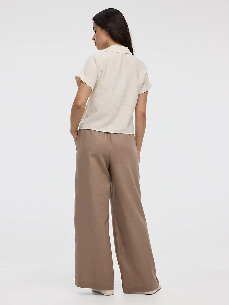 Satiny Short-Sleeve Shirt