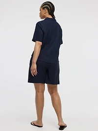 Short-Sleeve Shirt with Pyjama Collar