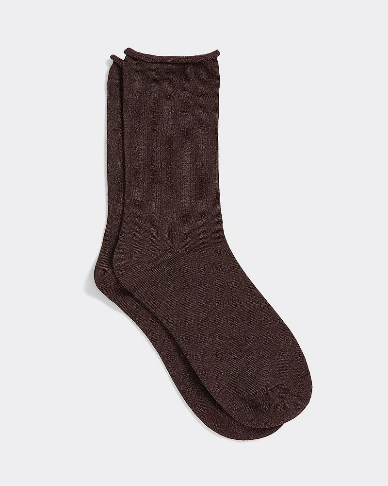 Heather Bamboo Viscose Crew Socks