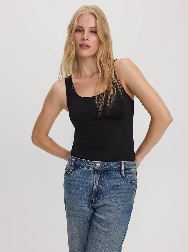 Sleeveless Scoop-Neck Bodysuit