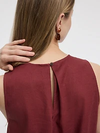 Blouse sans manches à col rond