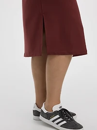 Robe midi à manches très courtes et col rond