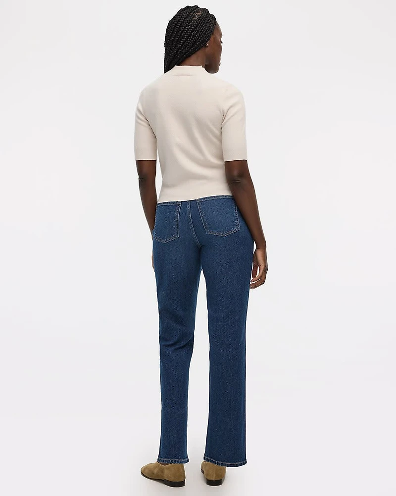 Elbow-Sleeve Mock-Neck Top