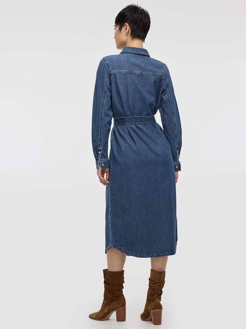Midi Shirt Denim Dress