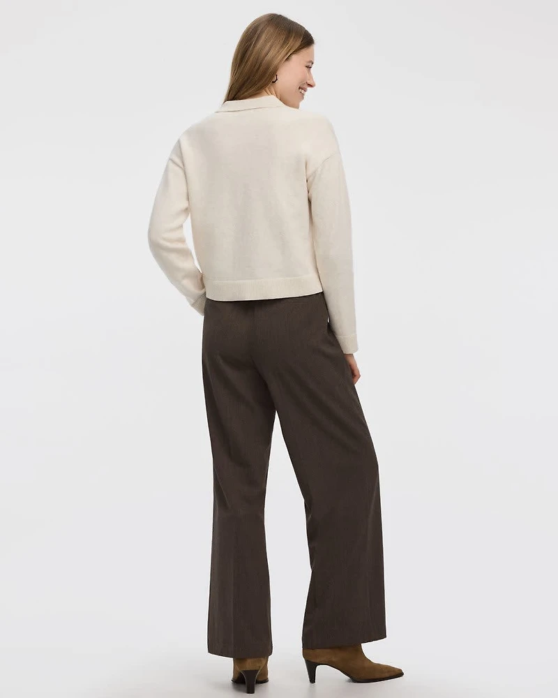 Long-Sleeve Polo Cardigan