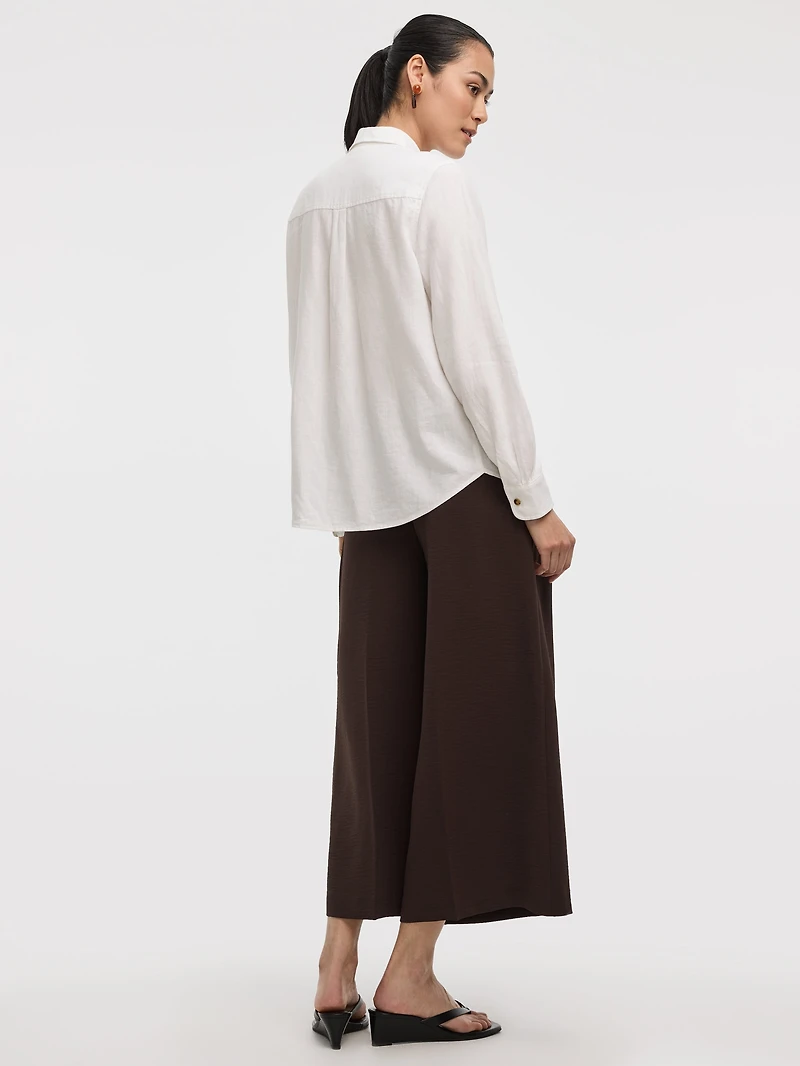 Chemise en mélange de lin à manches longues
