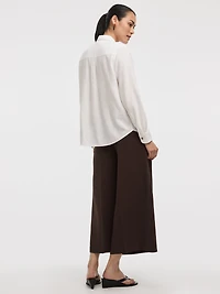 Chemise en mélange de lin à manches longues
