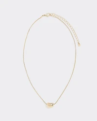 Stainless Steel Short Necklace with Half-Moon Pendant