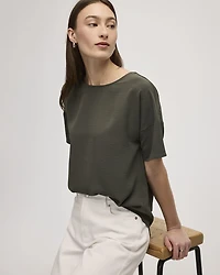 Blouse t-shirt à col rond et manches courtes