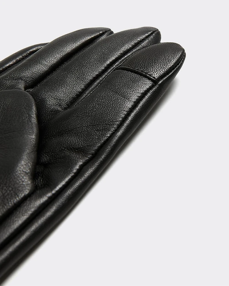 Leather Gloves with Zipped Cuffs