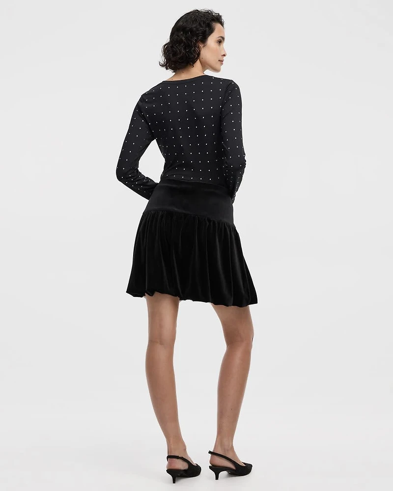 Velvet Bubble Mini-Skirt