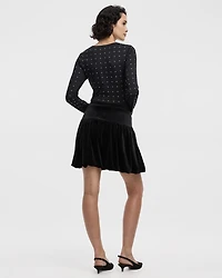 Velvet Bubble Mini-Skirt