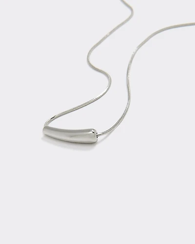 Stainless Steel Short Necklace with Tube Pendant