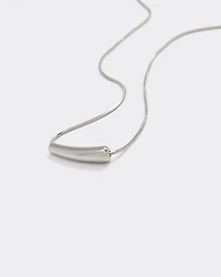 Stainless Steel Short Necklace with Tube Pendant