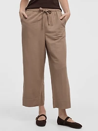 Pantalon court en tricot piqué à jambe large