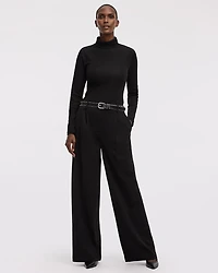 Wide-Leg High-Rise Crepe Pants
