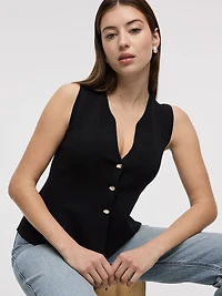 Débardeur en tricot avec ourlet péplum