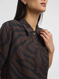 Blouse à manches courtes et col chemisier