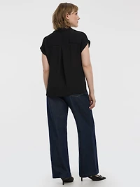 Extended-Sleeve Blouse with Johnny Collar - R Essentials
