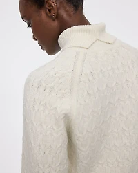 Long-Balloon-Sleeve Mock-Neck Sweater