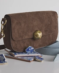 Faux Suede Crossbody Purse