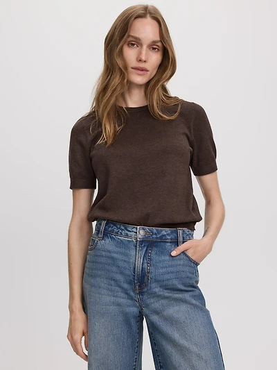 Short-Sleeve Crew-Neck Sweater - R Essentials