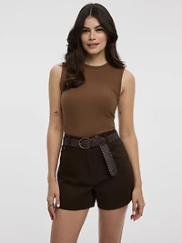 Ribbed Crew-Neck Tank