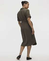 Short-Sleeve Buttoned-Down Shirt Dress