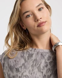 Camisole en tricot plissé à col rond