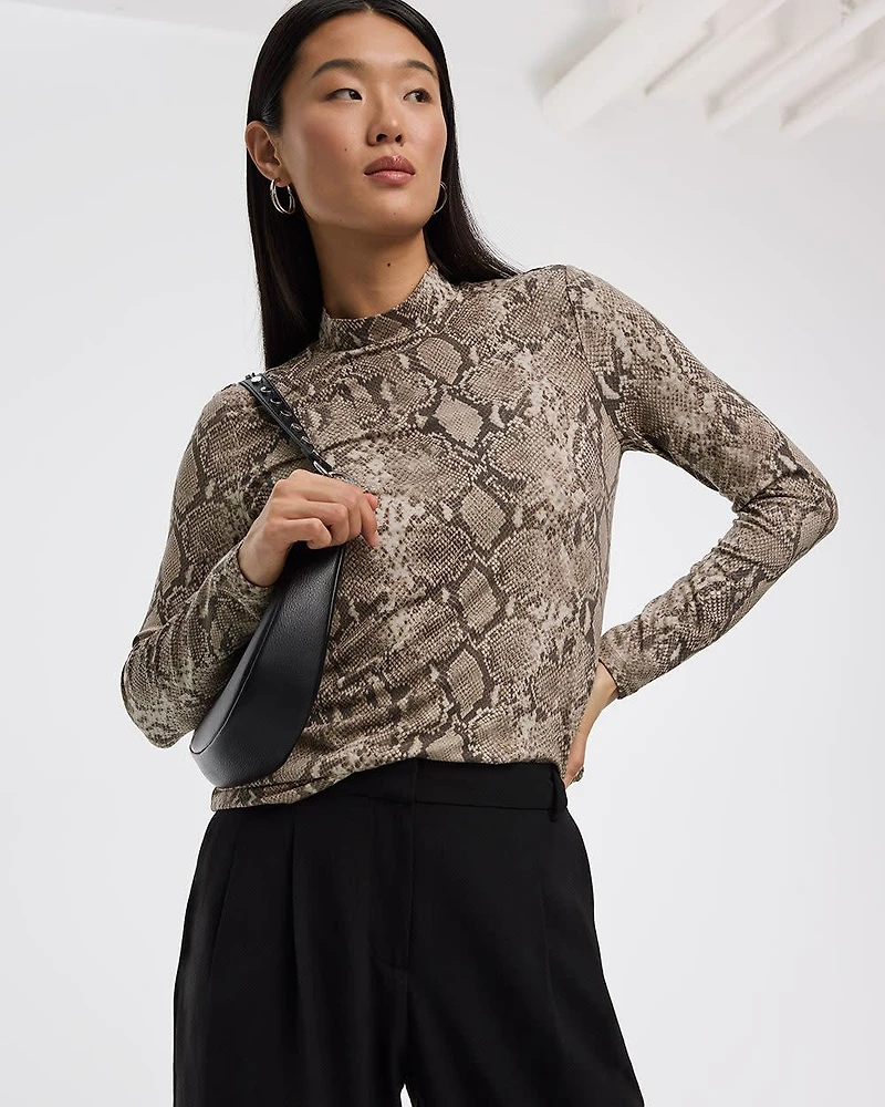 Long-Sleeve Mock-Neck Top