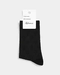 Crew Socks with Textured Stars
