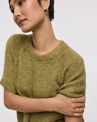 Pull ample à manches aux coudes et col rond