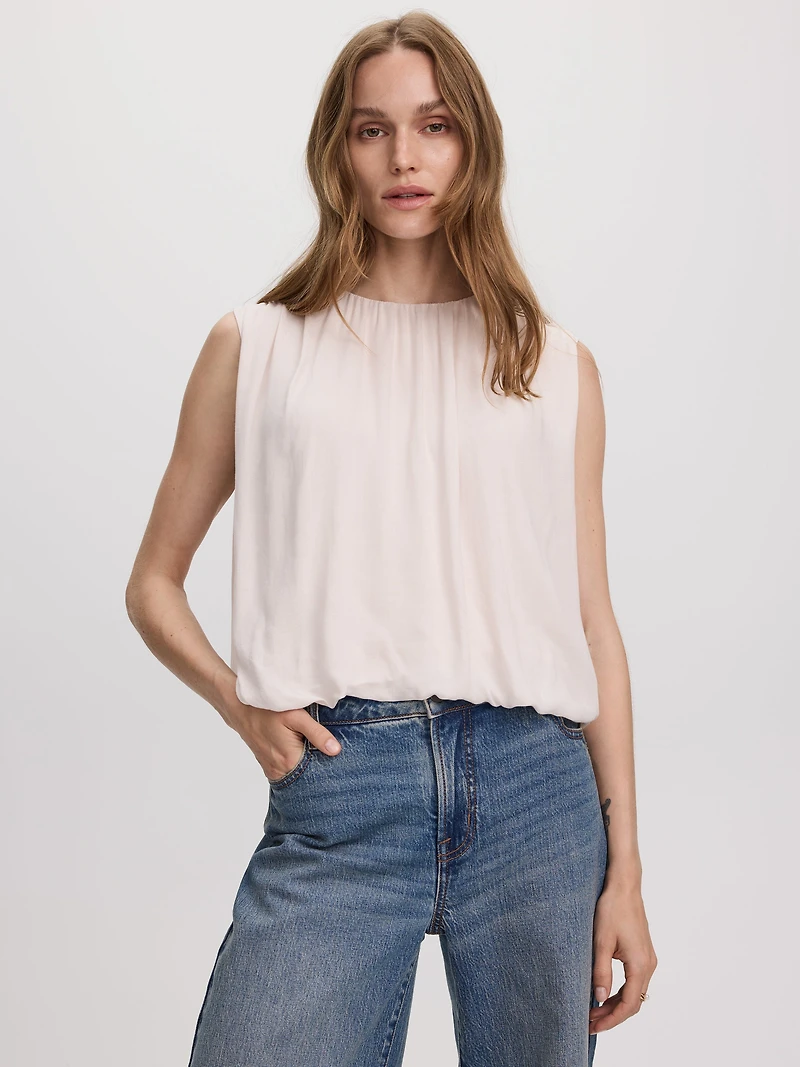 Camisole à col rond avec ourlet bulle