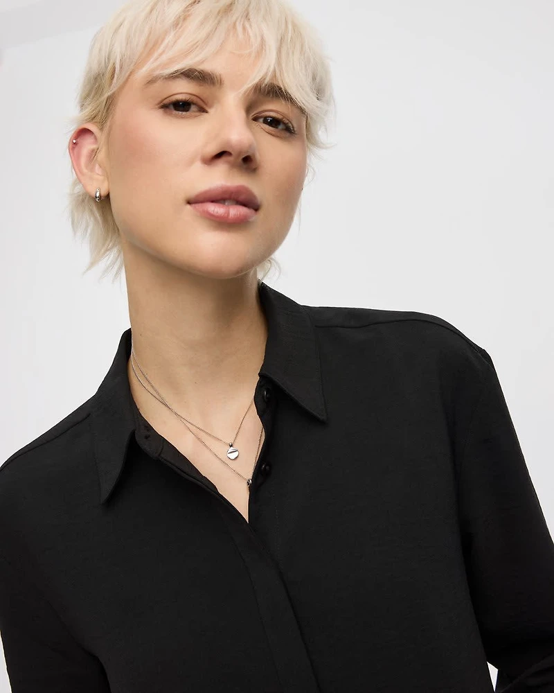 Long-Sleeve Buttoned-Down Blouse