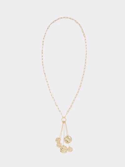 Collier long à mousqueton avec pièces de monnaie
